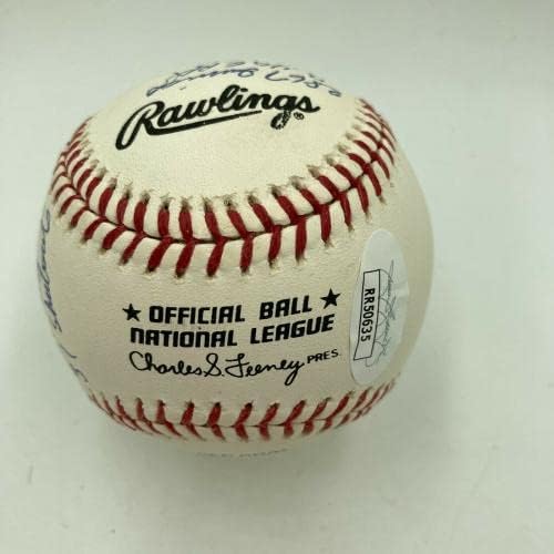 Ken Holtzman Chicago Cubs, JSA COA İmzalı Beyzbol Toplarıyla Ağır Yazılı STAT Beyzbolu İmzaladı