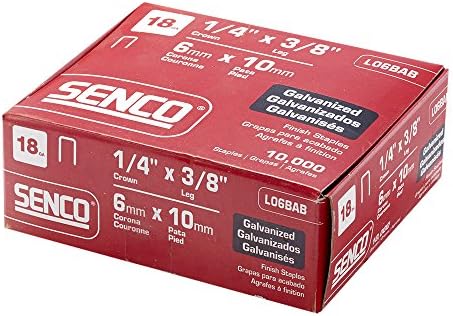 Senco L06BAB 18 Ölçü 1/4 inç Taç 3/8 inç Elektro Galvanizli Zımba Teli (kutu başına 10.000)