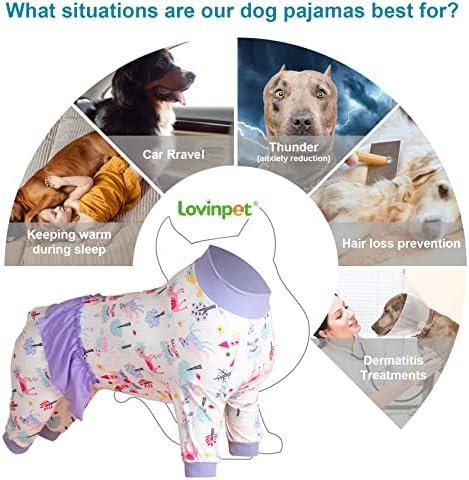 Ekstra Büyük Köpekler için LovinPet Köpek Tulumu-Köpek Tulumu, UV Koruması, Ameliyat Sonrası İyileşme Gömleği, Hafif