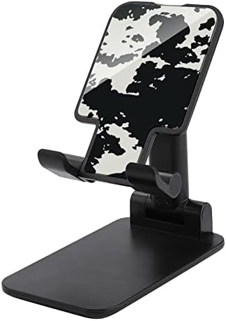 Inek Derisi Desen Cep Telefonu Standı Katlanabilir Ayarlanabilir Cep Telefonu Tutucu Masaüstü Dock iPhone Anahtarı