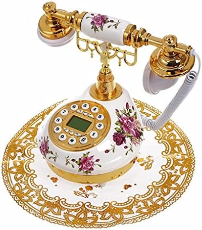 N / A Antika Sabit Telefon Çağrı KİMLİĞİ ile Tarih Saat Ayar Halkası Pil Olmadan Klasik Telefon Ev Ofis için