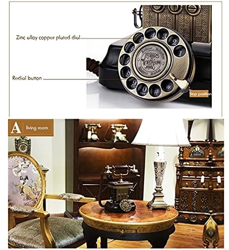 UXZDX Antika Telefon, Klasik Vintage Kablolu Telefon Avrupa Sabit Telefon Dekoratif Döner Arama Asılı Kulaklık