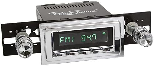 RetroSound HC-112-04-74 Klasik Araçlar için Hermosa Direct-fit Radyo (Krom Yüz ve Düğmeler ve Krom Çerçeve)