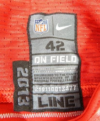 2013 San Francisco 49ers 5 Oyunu Yayınlandı Kırmızı Forma 42 DP35640 - İmzasız NFL Oyunu Kullanılmış Formalar