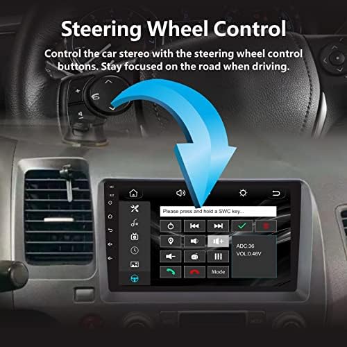 YZKONG Araba Stereo ile Uyumlu Kablosuz Carplay / Android Otomatik Honda Civic 2006-2011 için 9 inç IPS Dokunmatik