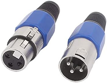X-DREE Çift XLR 3 Pin Erkek + Kadın Ses Adaptörü Mikrofon Kablosu için Mavi (Çift XLR 3 Pin Erkek + Kadın Ses Adaptörü