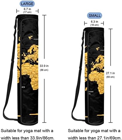 Dünya Haritası Siyah Yoga Mat Taşıma Çantası Omuz Askısı ile Yoga Mat Çantası spor çanta Plaj Çantası