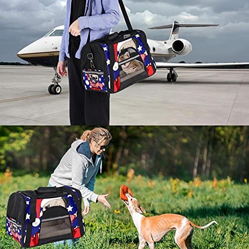 Havayolu Onaylı Yumuşak Taraflı Evcil Hayvan Taşıyıcı, Sevimli Noel Pug Köpek Yıldız LUE Arka Plan Kediler ve Köpekler