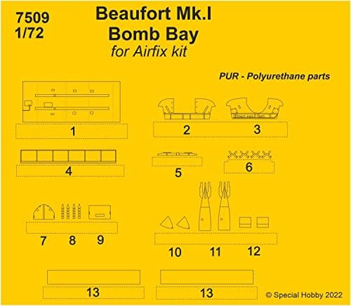 CMK Reçine 1/72 Bristol Beaufort Mk.1 Bomba Katmanı (Airfix için) Plastik Model Parçaları 72CM7509