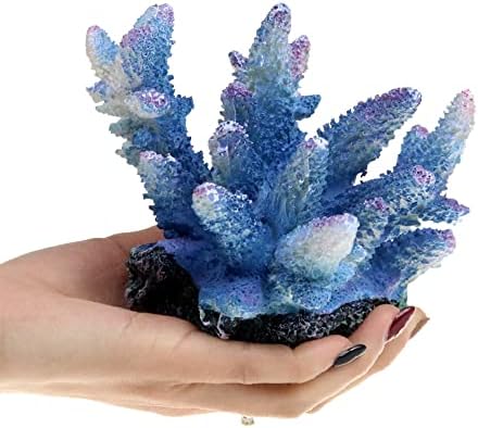 Alıpher Yapay Mercan Gerçekçi Akvaryum Resif Balık Tankı Peyzaj Süs Akvaryum Dekorasyon ıçin 1 ADET (Mavi)