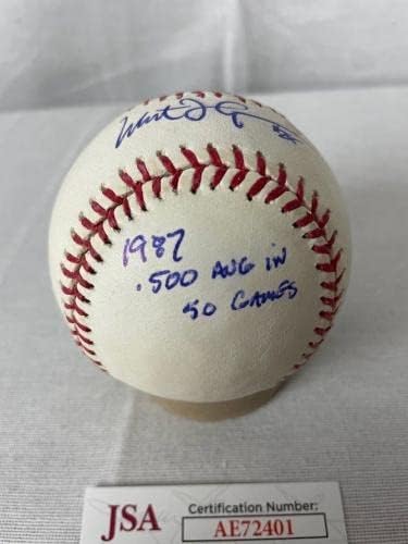 Milt Tompson imzalı 3 yazıt imzalı OMLB Beyzbol JSA AE72401-İmzalı Beyzbol Topları