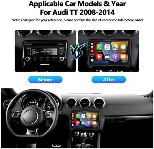 Android 11 Araba Stereo Kablosuz Apple Carplay Android Otomatik Audi TT için MK2 8J 2008-2012 Araba Radyo ile 9 Dokunmatik