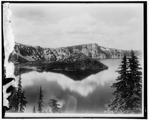 HistoricalFindings Fotoğraf: Krater Gölü, United Air Lines'ın Tepeden Uçan Nakliye Uçağı,Oregon VEYA 1936