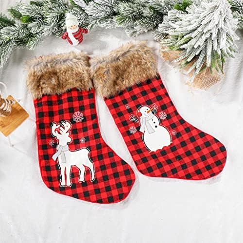 UXZDX CUJUX 2 Adet Noel Çorap Noel Dekorasyon Ev için Bira Şeker Tutucu Örme Çorap (Renk: A, Boyut