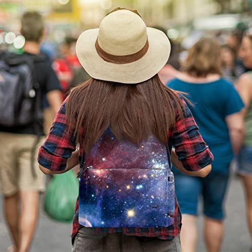 TBOUOBT Deri seyahat sırt çantası Hafif Dizüstü Rahat Sırt Çantası Kadın Erkek, Evren Bulutsusu Galaxy