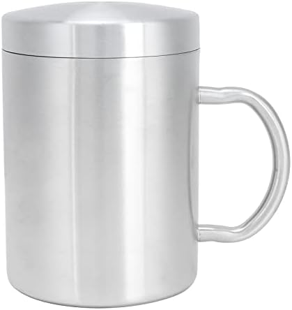 Kahve Kupa Paslanmaz çelik kulplu kupa Kapak çift katmanlı ısı termos bira kupası Ev yaz İçin(küçük)