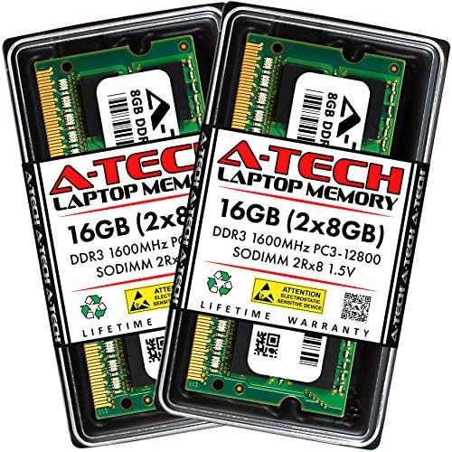 A-Tech 16GB Kiti (2x8GB) RAM bellek HP EliteBook 745 için G3 - DDR3 1600MHz PC3 - 12800 ECC Olmayan SO-DIMM 2Rx8