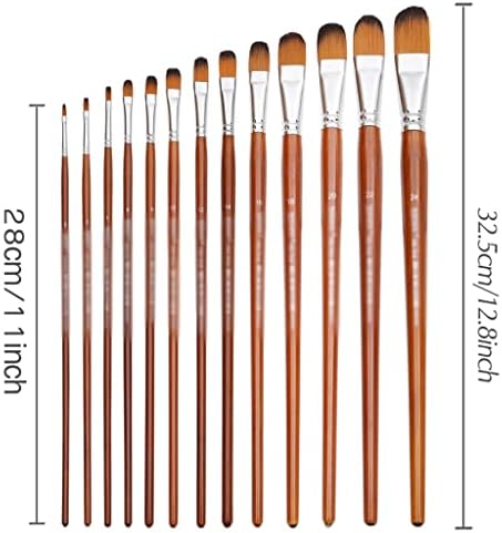 CXDTBH 13 ADET Fındık profesyonel fırçalar Uzun Saplı Boya Fırçası Suluboya Resim Fırçası Yağ Akrilik Naylon Saç