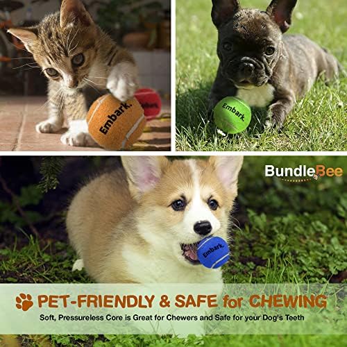Küçük Köpekler ve Köpek Yavruları için Renkli Gıcırtılı Tenis Topları - 1,5 inç - 12 Paket-Pozitif Takviye için Köpek