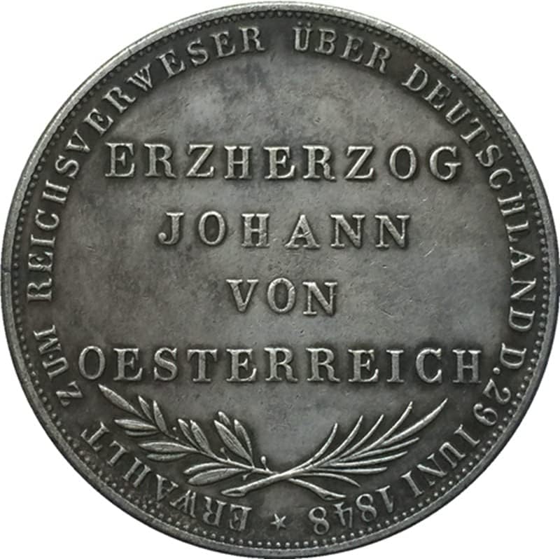 1848 Alman Paraları Bakır Gümüş Kaplama Antika Paralar Paraları el sanatları Koleksiyonu blowable