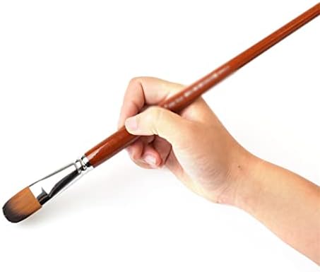 EODNSOFN 13 adet Fındık profesyonel fırçalar Uzun Saplı Boya Fırçaları Suluboya Resim Fırçası Yağ Akrilik Naylon