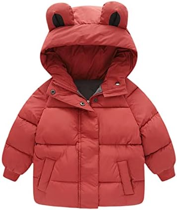 Yürüyor Çocuk Bebek Erkek Kız Kış Sıcak Katı Mont Kulaklar Kapşonlu kapitone ceket Dış Giyim 5 Yaşındaki Erkek Kışlık