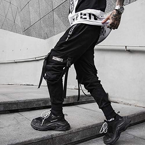 Erkek Joggers Punk Kargo Baggy Techwear Hip Hop Harem Streetwear Taktik eşofman altları