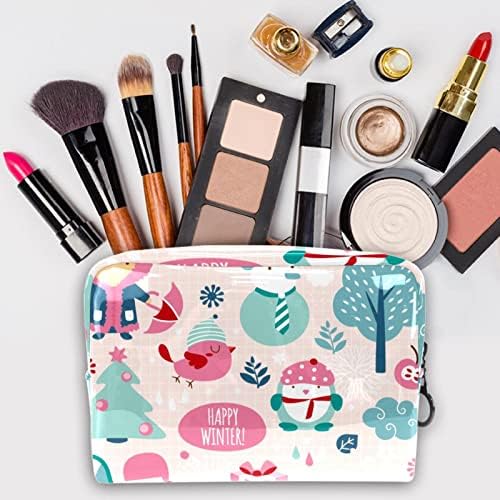 TBOUOBT Kadınlar için Kozmetik Çantaları, Makyaj Çantası Seyahat makyaj çantası Aksesuarları Organizatör, Mutlu Kış
