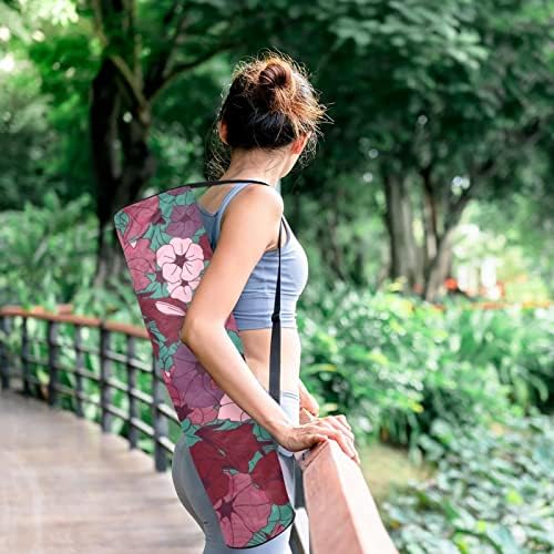 RATGDN Yoga Mat Çantası, Petunya Çiçekleri Egzersiz Yoga matı Taşıyıcı Tam Zip Yoga Mat Taşıma Çantası Ayarlanabilir