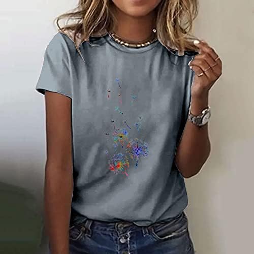 Giyim Kısa Kollu Pamuklu Ekip Boyun Grafik Salonu Bluz T Shirt Bayan Yaz Sonbahar Bluz JR JR