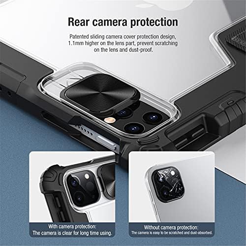 Ipad kılıfı Hava 4 (2020) 10.9 İnç, [Slayt Kamera Lensi] Premium Darbeye Dayanıklı Standı Folio Kılıf Apple kalemlik