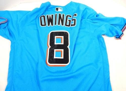 Miami Marlins Zachary Owings 8 Oyun Kullanılmış Mavi Forma 44 DP22278 - Oyun Kullanılmış MLB Formaları