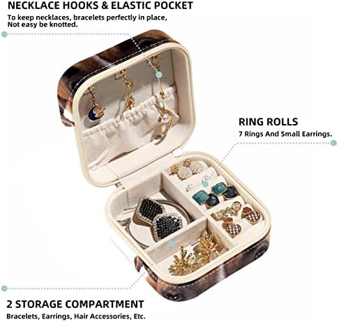 RATGDN Taşınabilir Seyahat Mini Mücevher Kutusu Güzel Boksör Köpek Küçük Mücevher Kutusu Kadınlar için Deri Yüzük