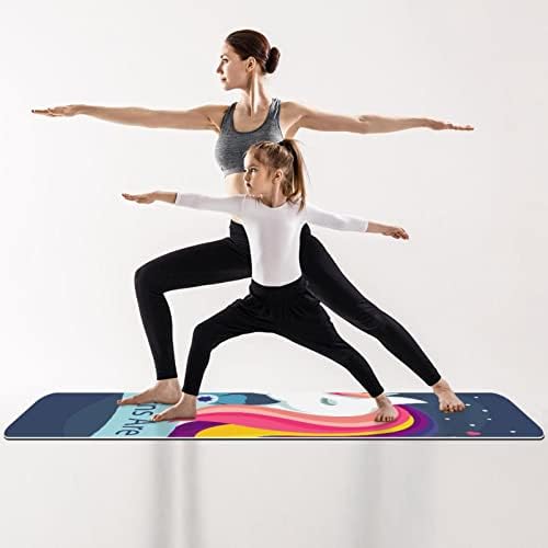 Yoga Mat Unicorn Elementos Florais Çevre Dostu Kaymaz fitness egzersiz matı Pilates ve Zemin Egzersizleri