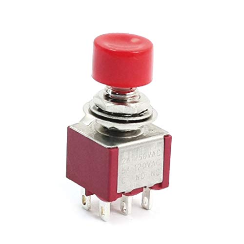 Yeni Lon0167 PS821M1 Anlık Özellikli Kırmızı Push Button güvenilir etkinlik Anahtarı DPDT AC250V 2A 120 V 5A (ıd: