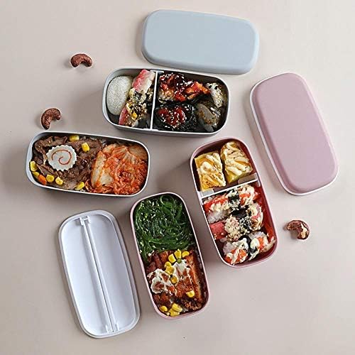 Bento kutusu plastik malzeme gıda buzdolabı taze tutma kutusu çift katmanlı ısı direnci çocuk yemek kabı mutfak