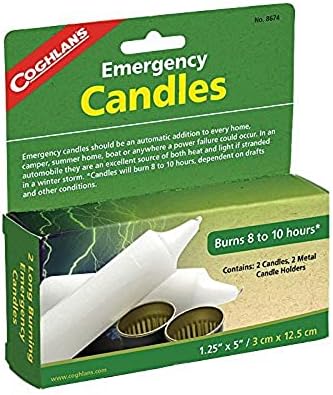 Coghlan's Emergency Candles, 2 Paket , Beyaz , 1 1/2 'x 5'