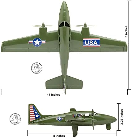 TimMee Prop Uçak ve Savaş Uçağı-2pc OD Yeşil Plastik Ordu Erkekler Hava Desteği
