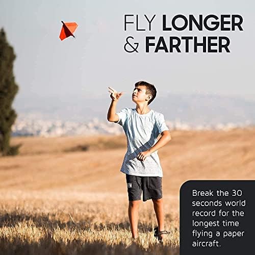 POWER UP 2.0: Başlangıç Pilot Seti-Elektrikli Motorlu Kağıt Uçak, 10 Kağıt Uçak Katlama Şablonu, Resimli Eğitim Kitabı-Çocuklar,