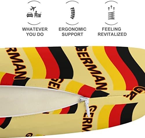 Almanya Bayrağı seyahat boyun yastığı Bellek Köpük U Şekli Uçak Yastık Baş Desteği için