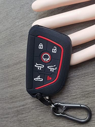 RUNZUIE 2 Adet 7 Düğmeler Silikon akıllı anahtar Fob Kapak ile Uyumlu 2023 2022 2021 Chevy Chevrolet Corvette C8