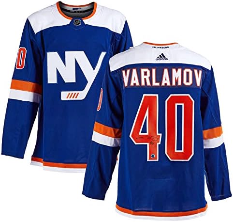 Semyon Varlamov New York Adalıları Alternatif Adidas Forması İmzaladı-İmzalı NHL Formaları