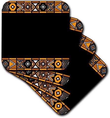 3dRose Kahverengi ve Siyah Afrika Deseni-Zulu Boncuk İşi Geometrik Tasarımlardan İlham Alan Afrika Sanatı-Seramik