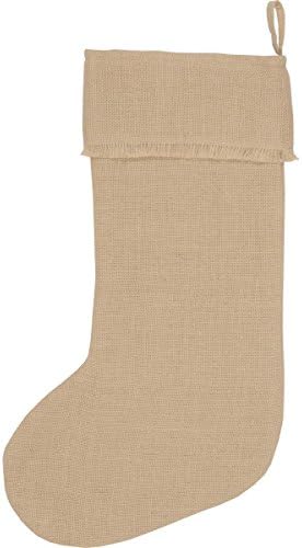 VHC Markaları Rustik ve Lodge Tatil Dekoru-Jüt Çuval Bezi Doğal Ten Rengi Çorap, 20 x 12