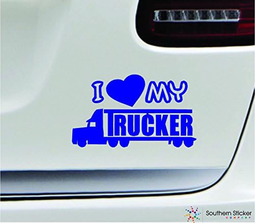 Ben Kalp Benim Kamyon Şoförü 3.9x6. 6 Mavi Kamyon Araç Sembolü Aşk Mizah Amerika Birleşik Devletleri Renkli Etiket