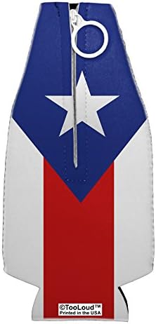 TooLoud Porto Riko Bayrağı AOP Katlanabilir Neopren Şişe İzolatörü Tüm Baskıda