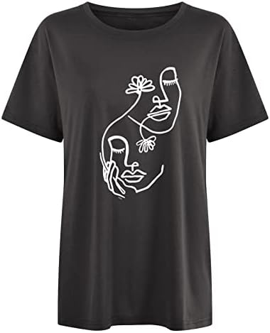 Komik Sevgililer Grafik Tshirt Kadınlar için Büyük Boy Kısa Kollu Gömlek Y2k Streetwear Sevimli Tshirt Baggy Casual