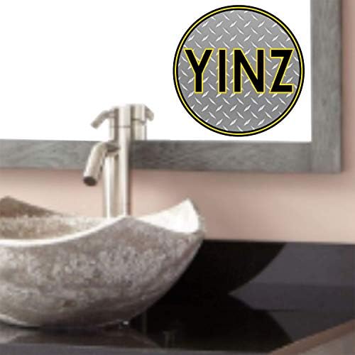 Yinz Sticker-Yinz Premium Vinil Çıkartması-Siyah ve Sarı w/Çelik Perde 3 x 3 | Araba Tamponu Otomatik Pencere Dizüstü