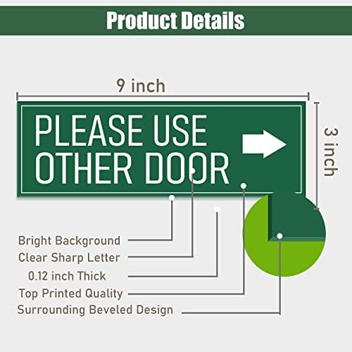 Lütfen Diğer Kapı Sağ Ok İşaretini Kullanın Orman Yeşili 9 x3?Ofisler işletmeler ev ev için kendinden yapışkanlı
