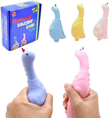 KELZ KİDZ Dinozor Sıkı Duyusal Kum oyuncak figürler Çocuklar için Stres ve Anksiyete Giderici (3 Paket)